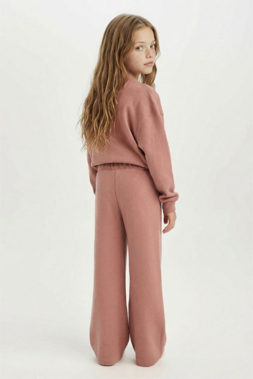 GIRLS & TEENS Dark Rose Girl Wide Leg Elastic Waist Sweatpants