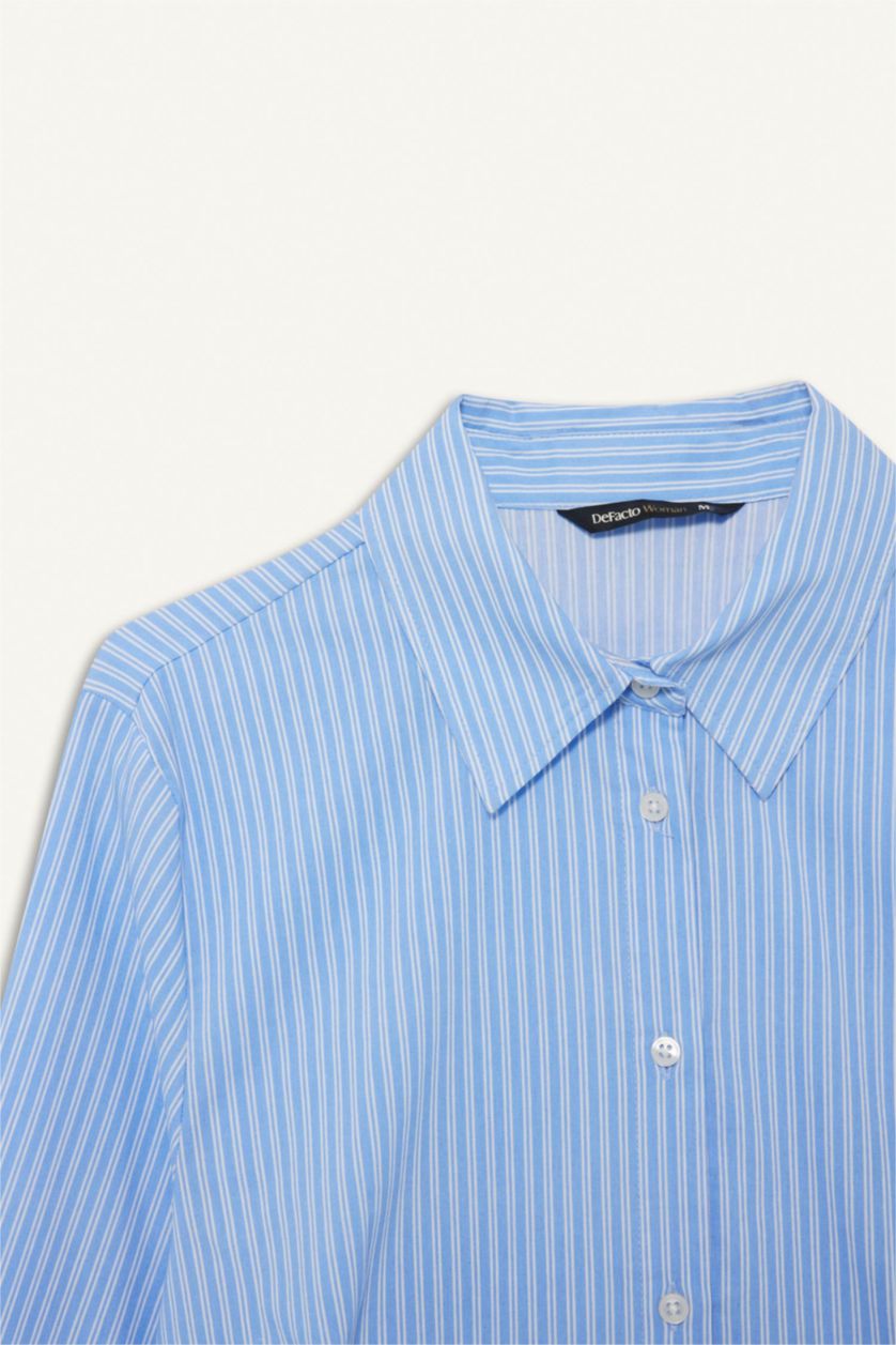 Women Blue Slim Fit Long Sleeve Shirt