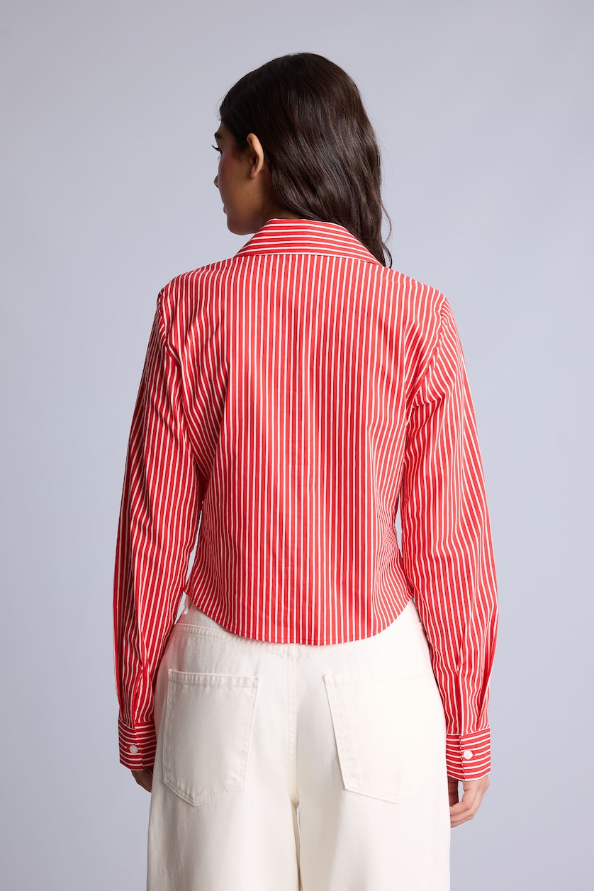 Women Red Slim Fit Long Sleeve Shirt
