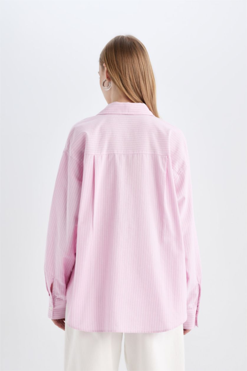 Kadın Pembe Oversıze Oxford