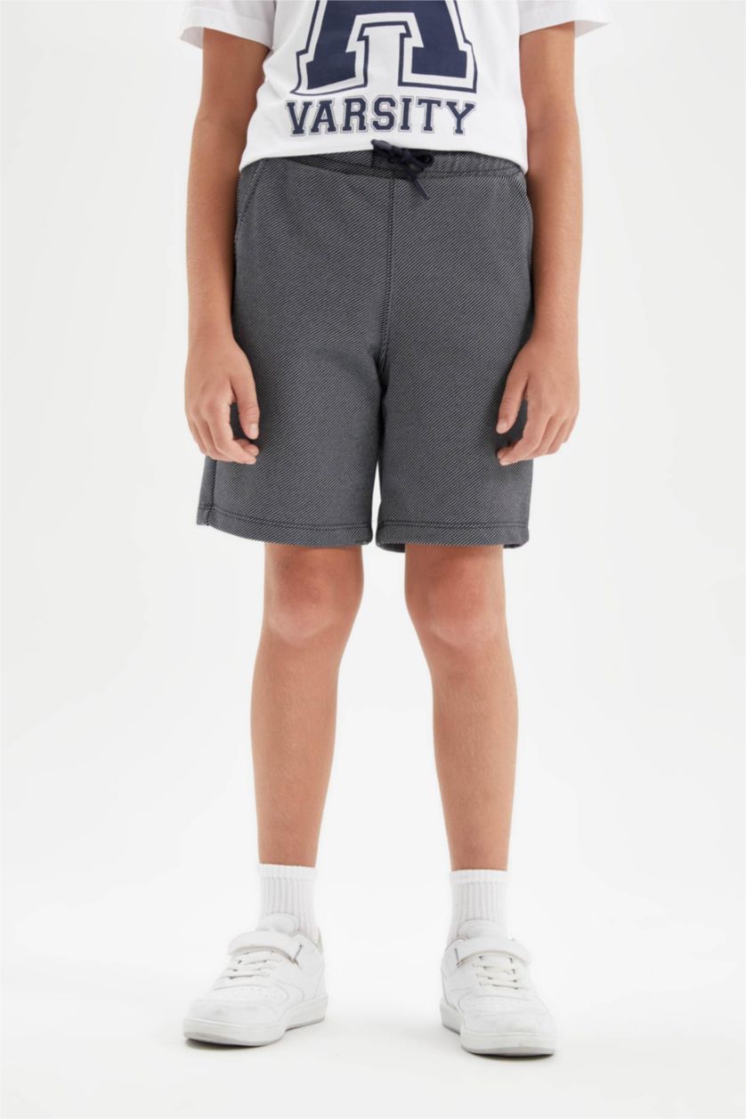 Erkek Çocuk - Genç Erkek Lacivert Basic Düz Şort Erkek Çocuk