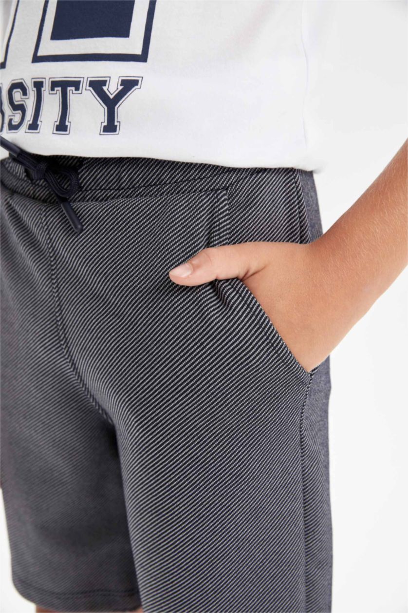 Erkek Çocuk - Genç Erkek Lacivert Basic Düz Şort Erkek Çocuk