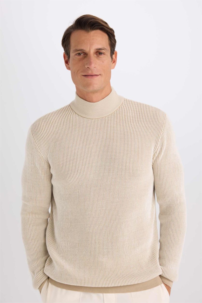 HOMME Beige Standard Fit Knitwear Pullover