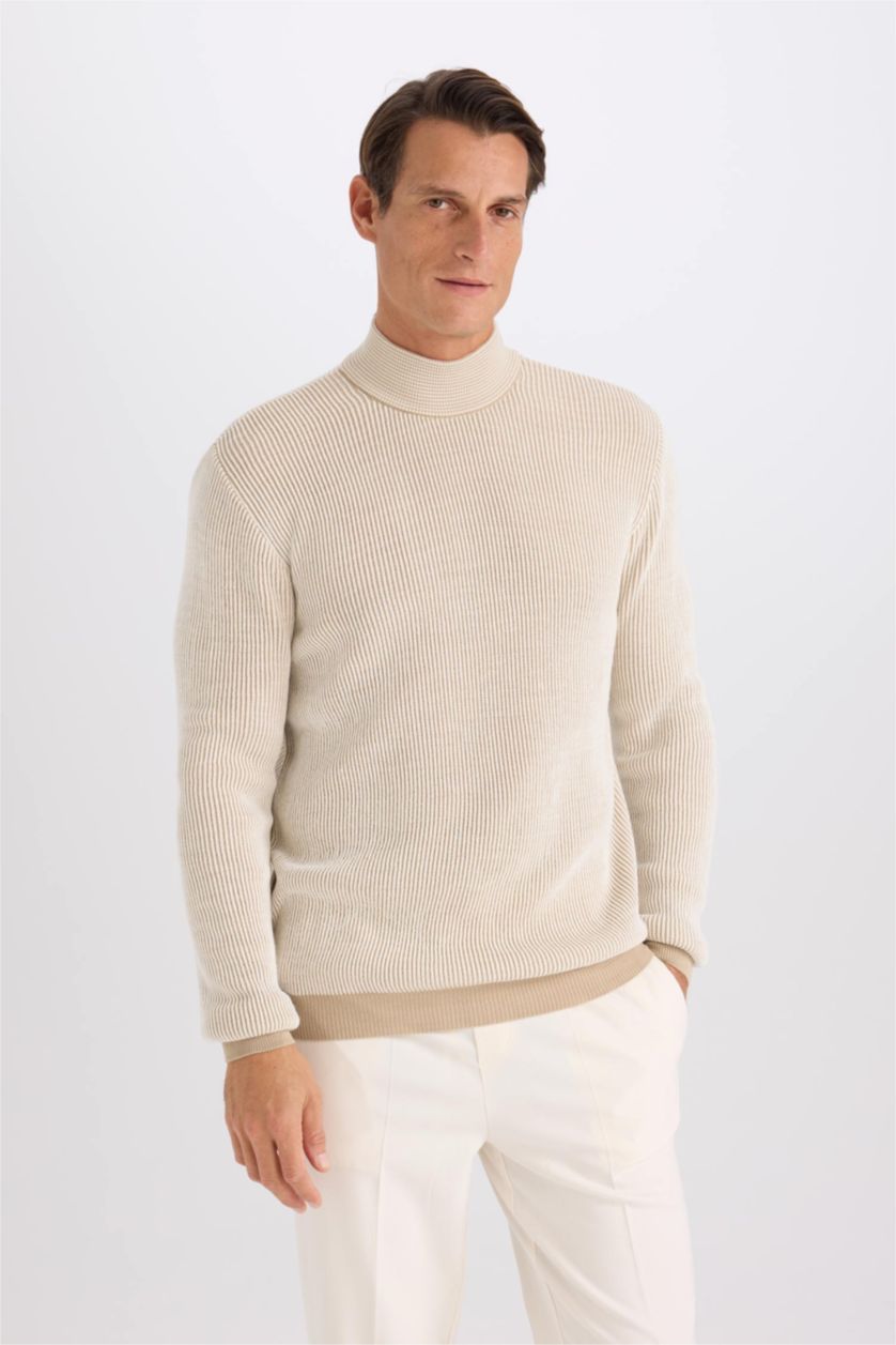 HOMME Beige Standard Fit Knitwear Pullover