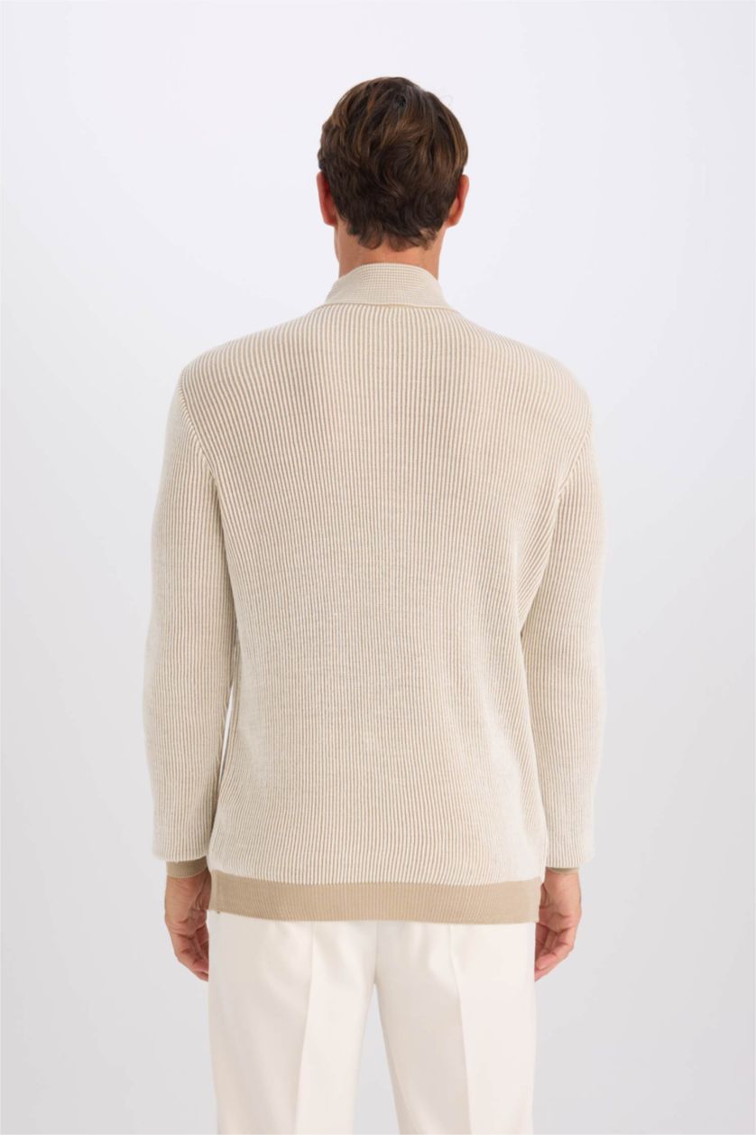 HOMME Beige Standard Fit Knitwear Pullover