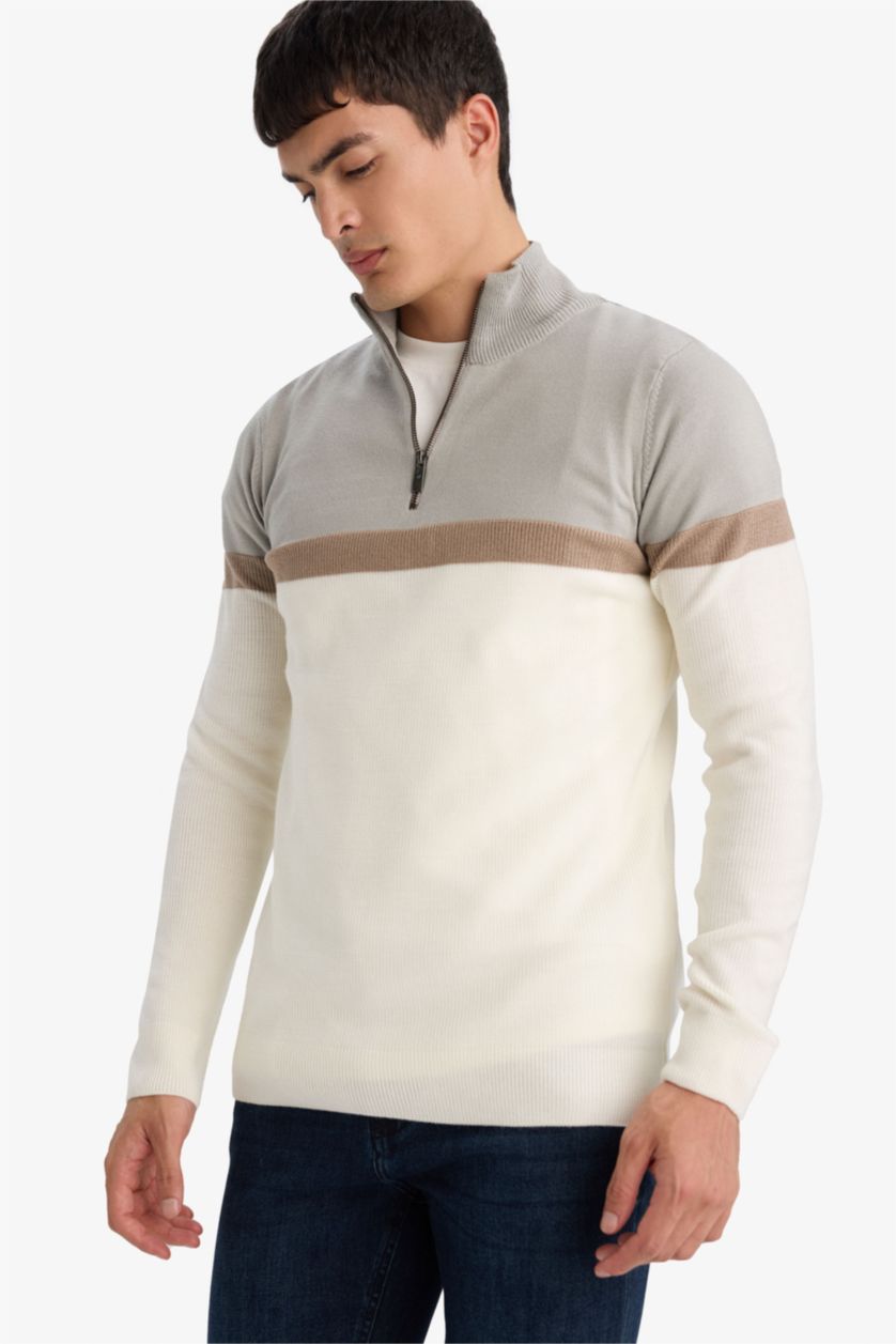 رجالي بيج فاتح بلوفر تريكو قصة عادية هاي كول