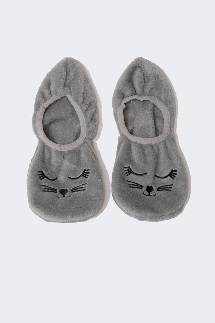 WOMAN Grey Woman Flat Sole Home Slippers