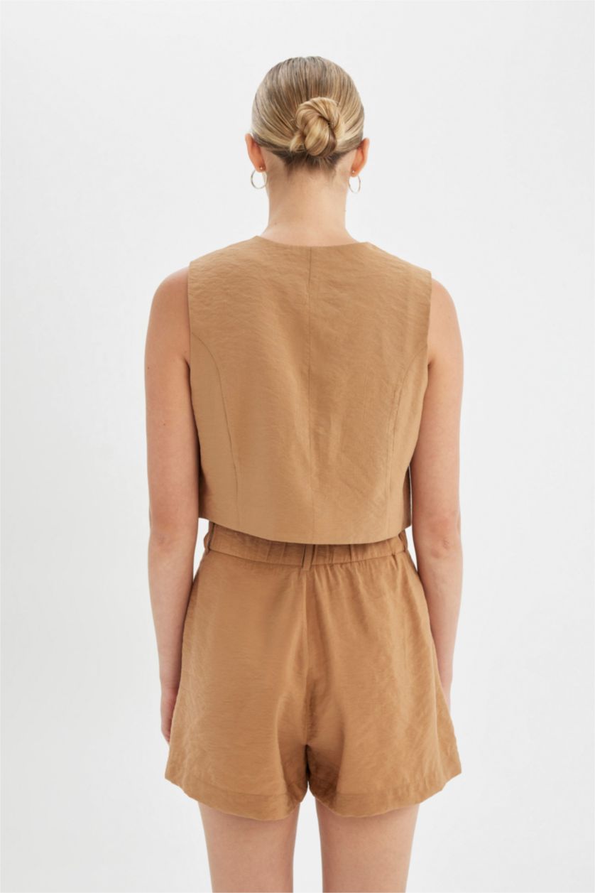 WOMAN Vison Regular Fit V-Neck Modal Blazer Vest