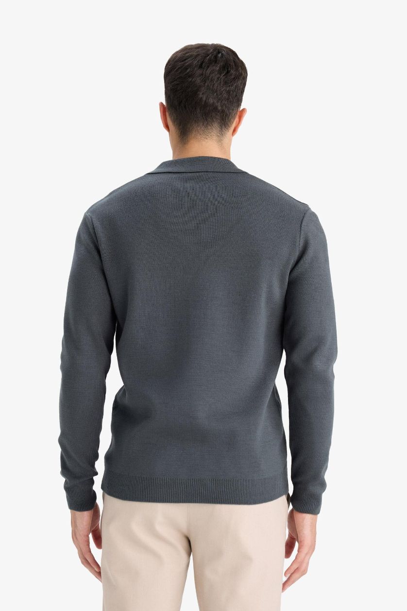 رجال أنثرا بلوز صوف تريكو قصة عادية بياخة بولو