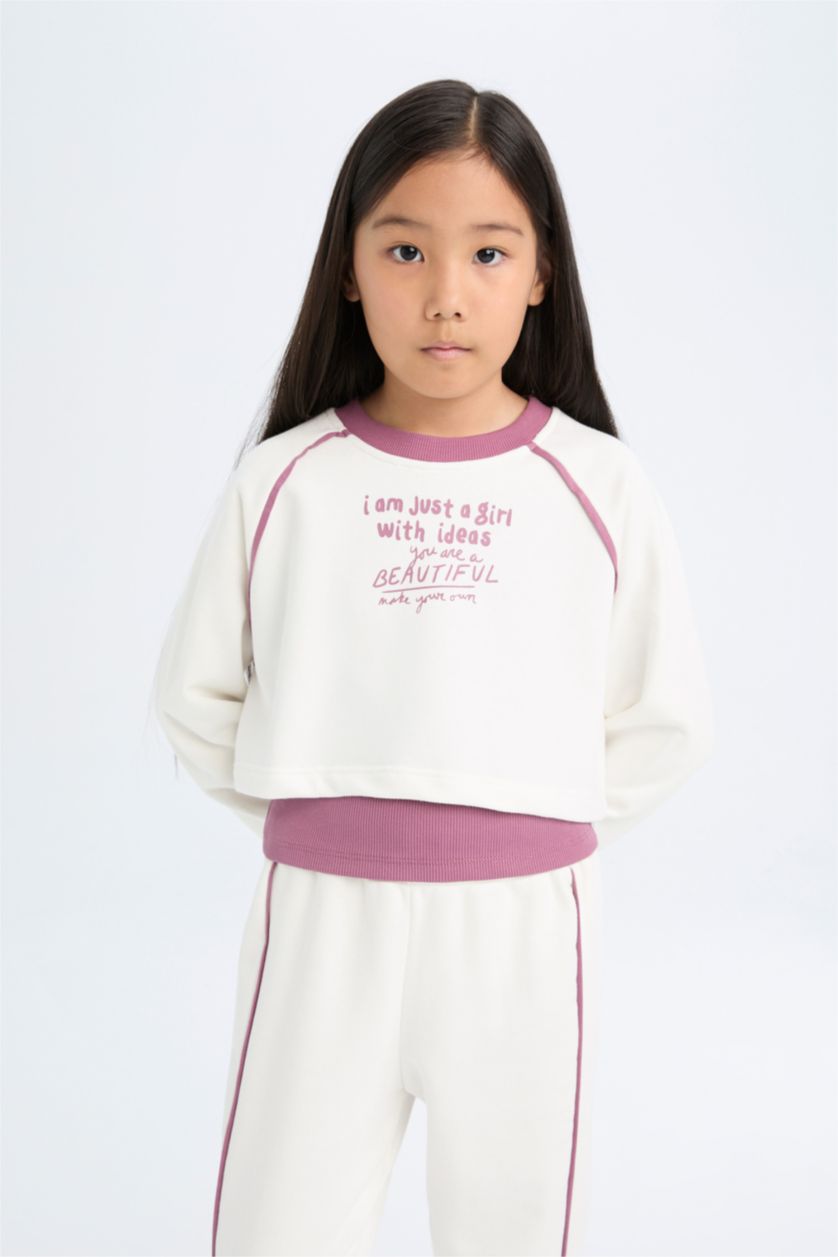 FILLES Blanc Ensemble de Sweat-shirt, débardeur et jogging pour Fille