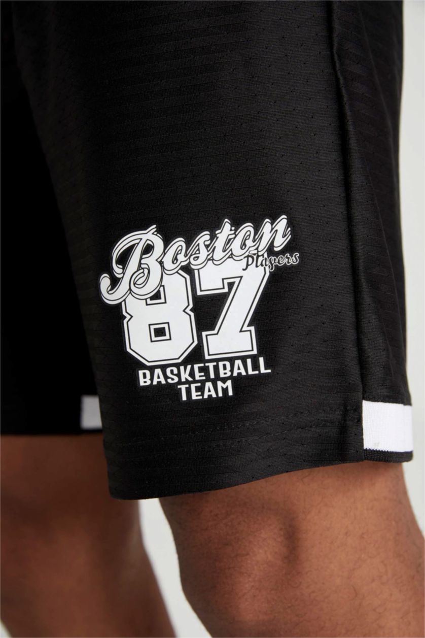 Man Black Slim Fit Short Leg Shorts