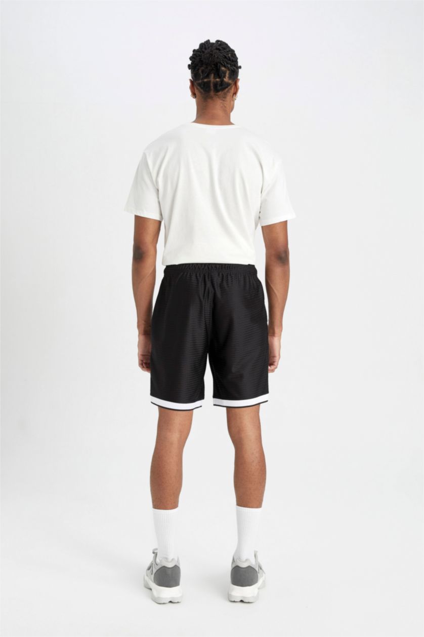 Man Black Slim Fit Short Leg Shorts
