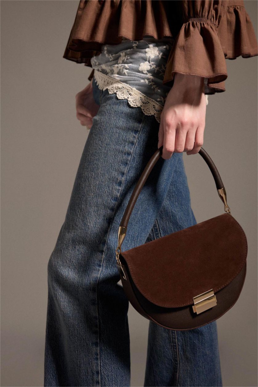Women Dark Brown Faux Leather Hand Bag