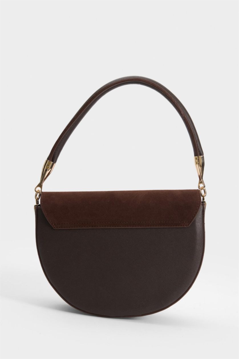 Kadın Koyu Kahve Suni Deri El Çantası