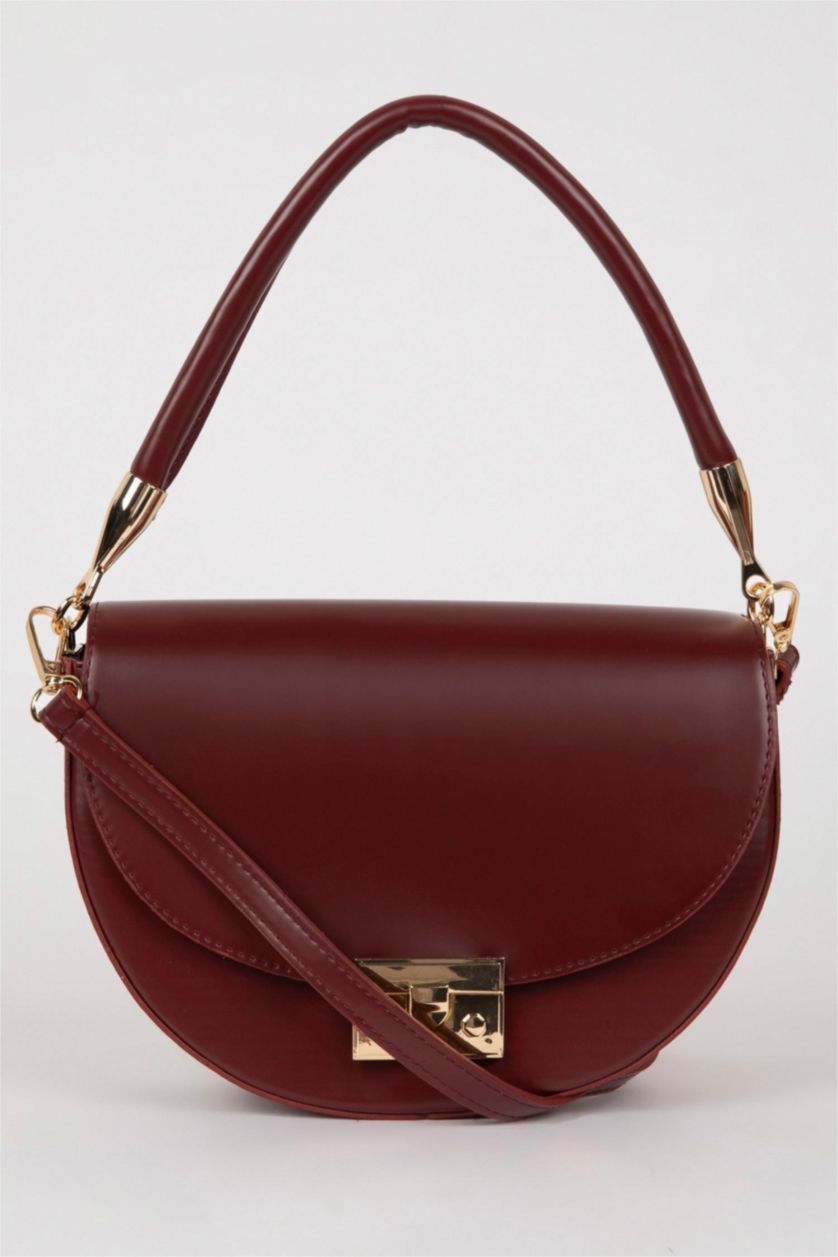 Kadın Bordo Suni Deri El Çantası