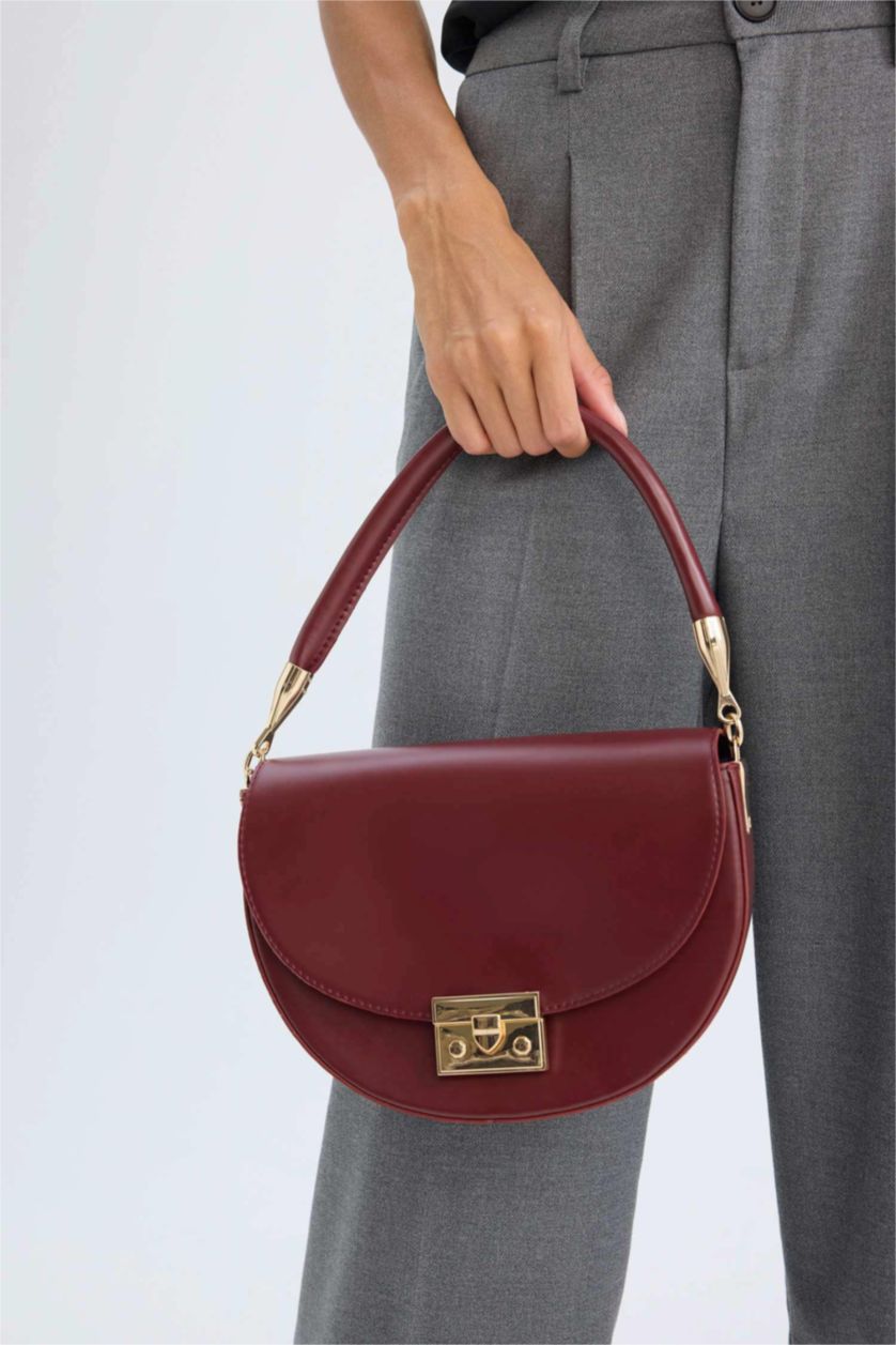 Kadın Bordo Suni Deri El Çantası