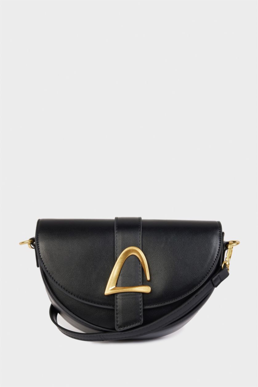 Әйелдерге қара Әйелдерге полиуретан иық сөмкесі