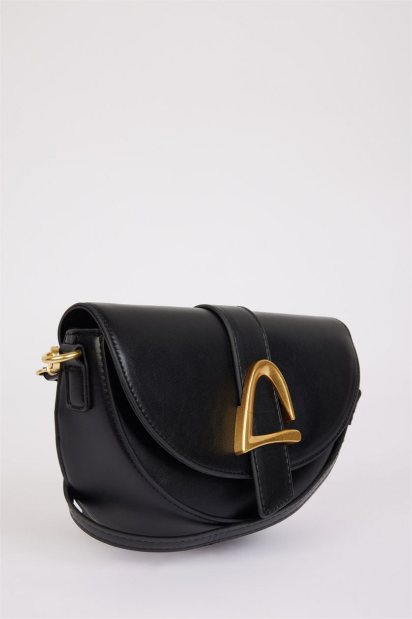 Әйелдерге қара Әйелдерге полиуретан иық сөмкесі