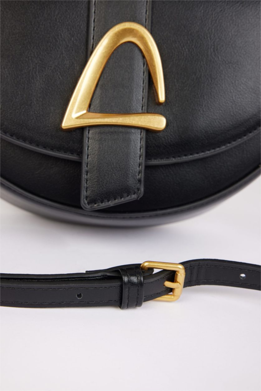 Әйелдерге қара Әйелдерге полиуретан иық сөмкесі