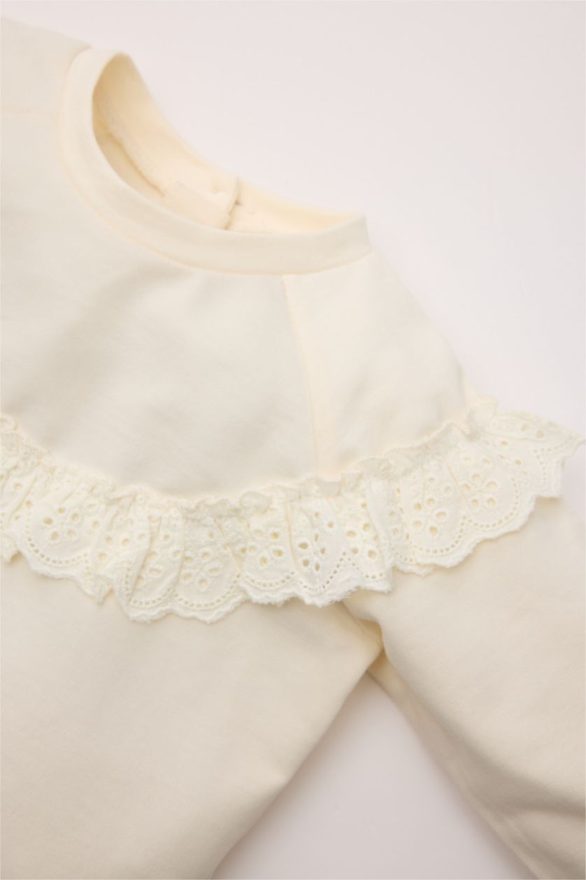 BABY GIRL White Girl Sweatshirt Floral Pants 2 Piece Set