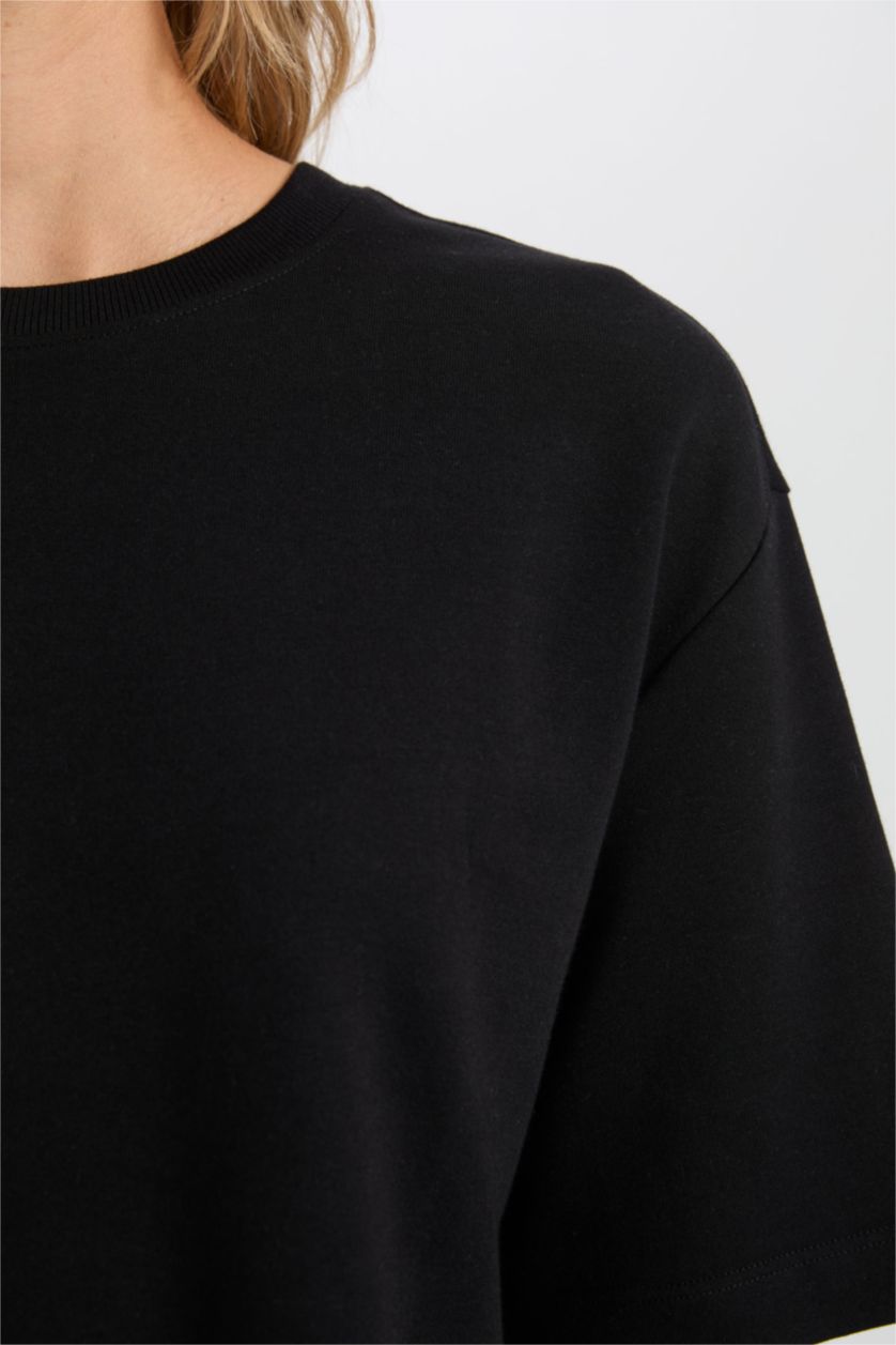 WOMAN Black Relax Fit Short Sleeve T-Shirt