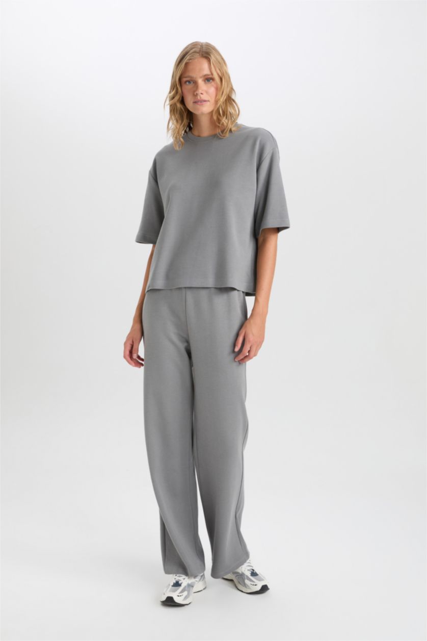 WOMAN Light Grey Relax Fit Short Sleeve T-Shirt