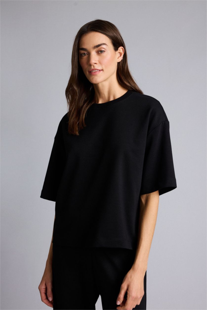 حريمي أسود Woman Short Sleeve T-Shirt