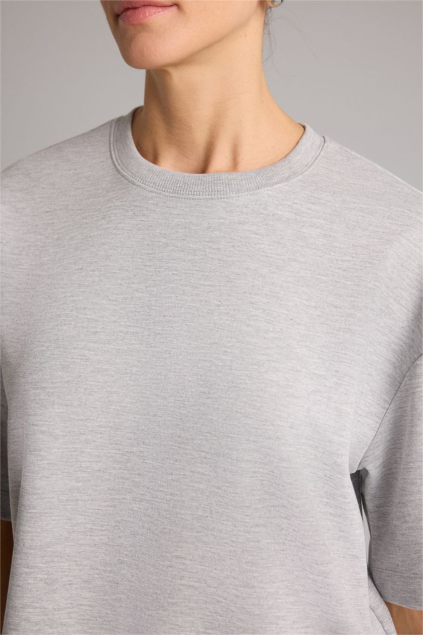 حريمي ميلانج رمادي Woman Short Sleeve T-Shirt