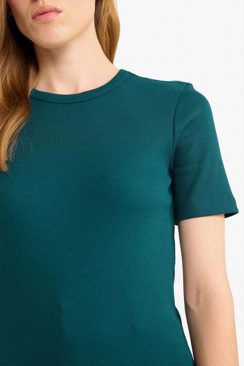 حريمي أخضر غامق Slim Fit Camisole Short Sleeve T-Shirt