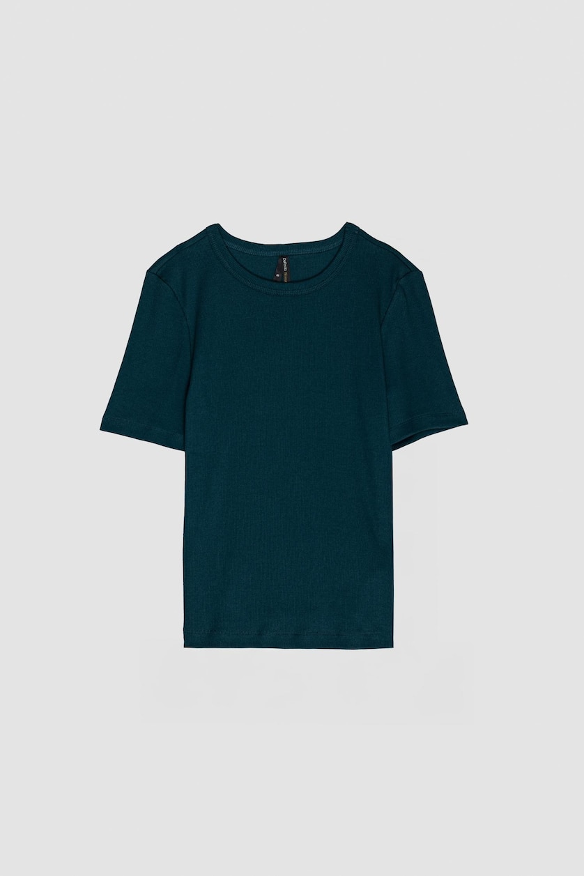 حريمي أخضر غامق Slim Fit Camisole Short Sleeve T-Shirt