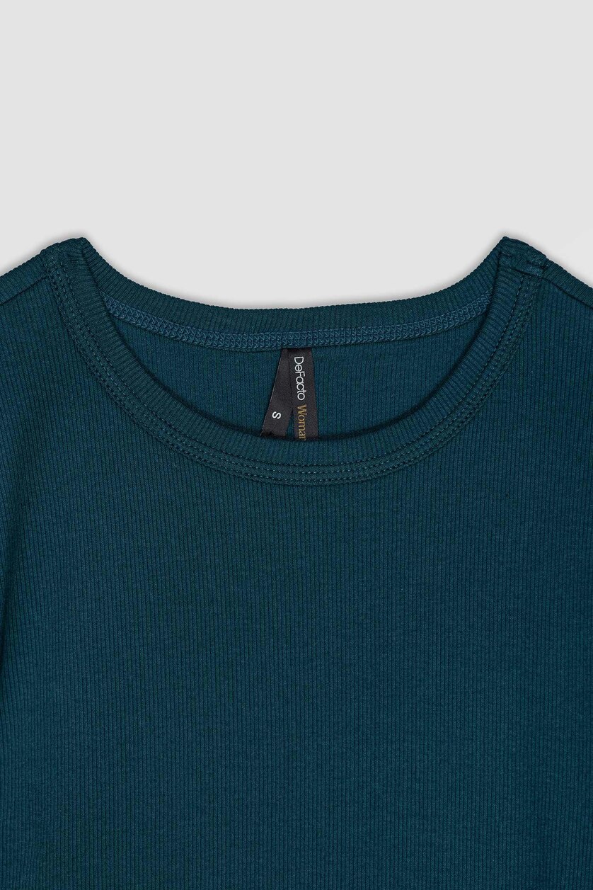 حريمي أخضر غامق Slim Fit Camisole Short Sleeve T-Shirt