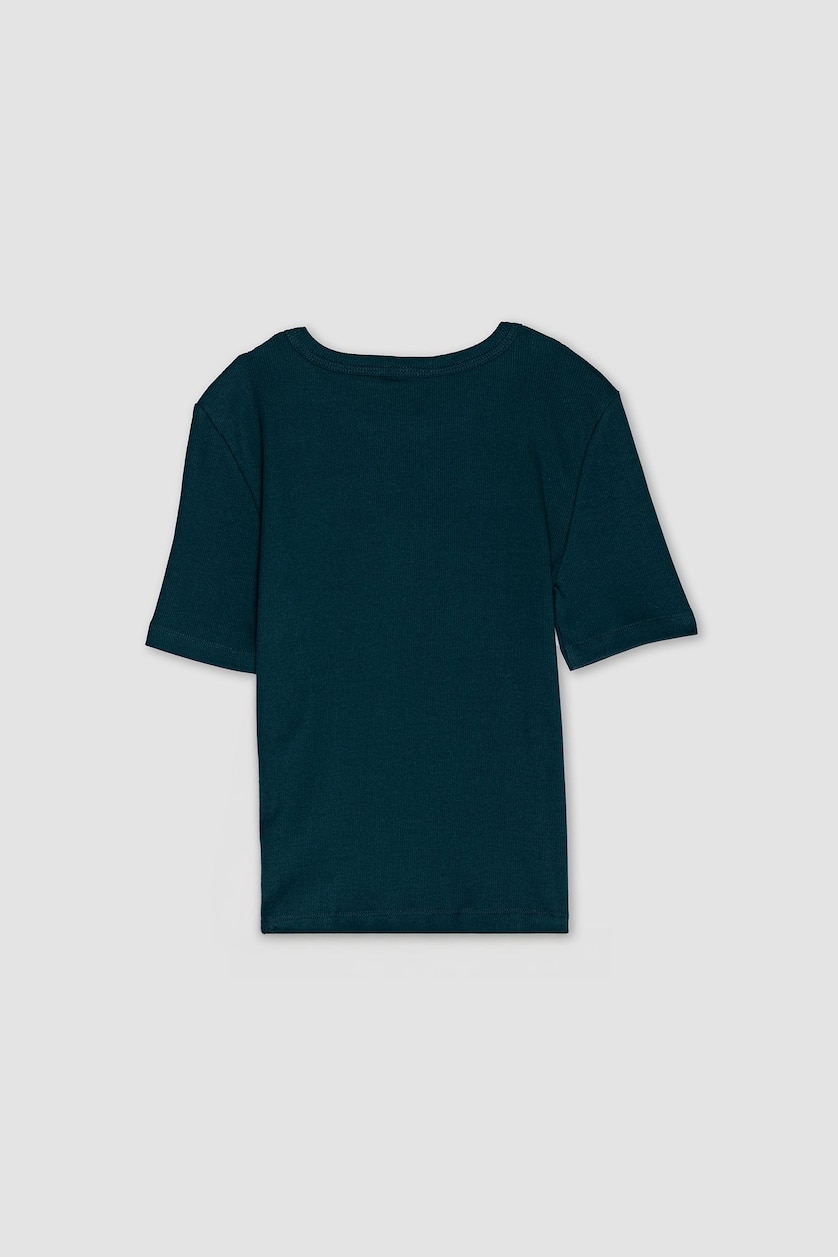 حريمي أخضر غامق Slim Fit Camisole Short Sleeve T-Shirt