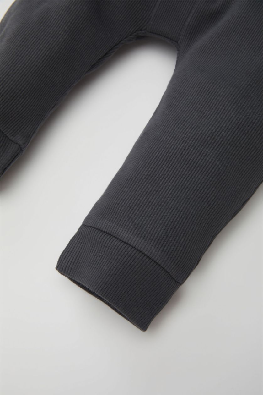 BABY GIRL Anthracite Baby Boy Newborn Buttoned Pocketed Corduroy Jumpsuit