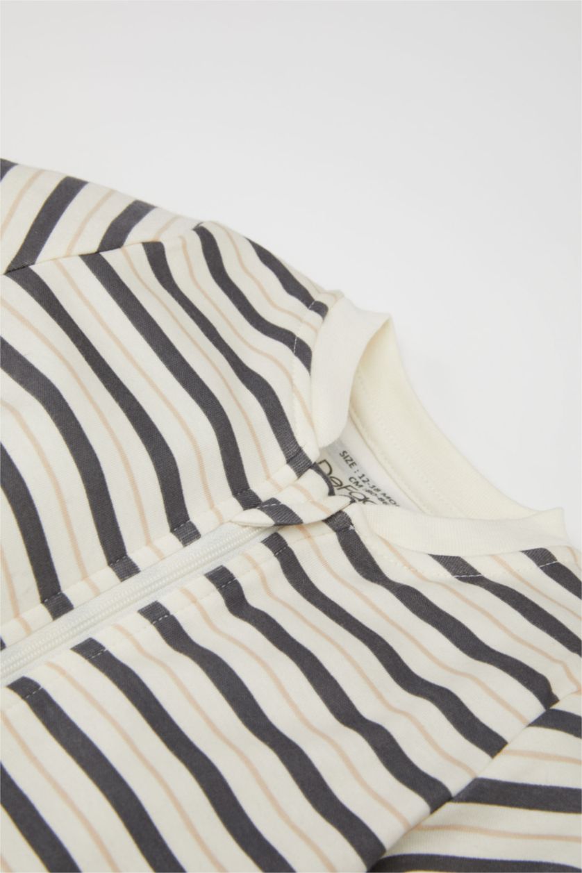 BABY GIRL Beige Baby Boy Newborn Zebra Printed Striped 2 Piece Jumpsuit