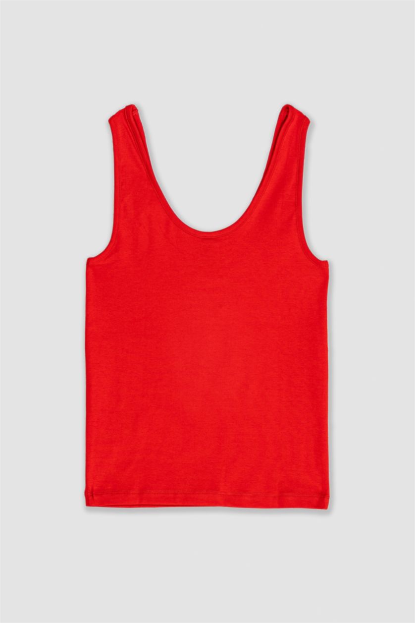 نساء أحمر ديباردور مضلع سليم فيت بياقة مستديرة بيزك