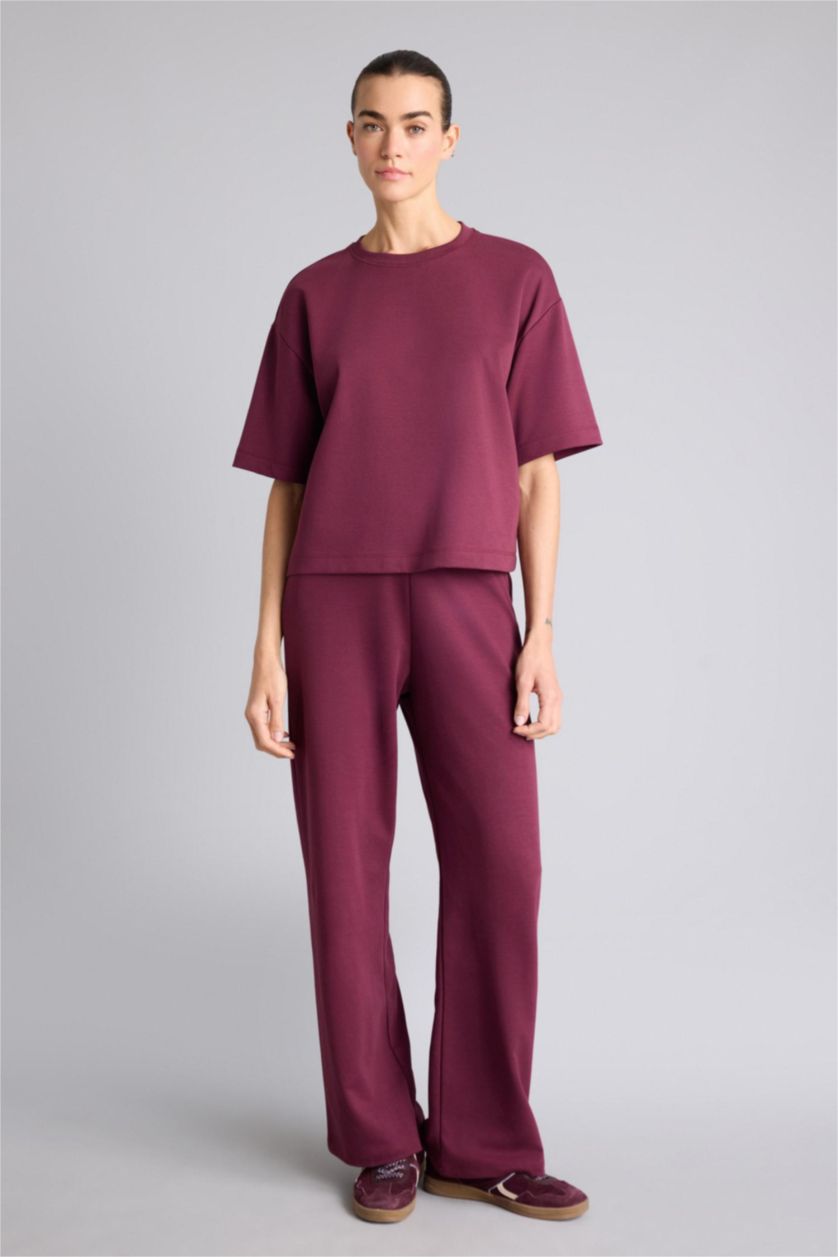 WOMAN Bordeaux Straight Fit Basic Trousers