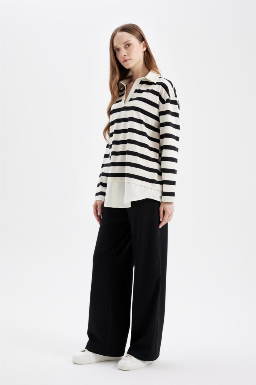 Women Black Wide Leg Trousers