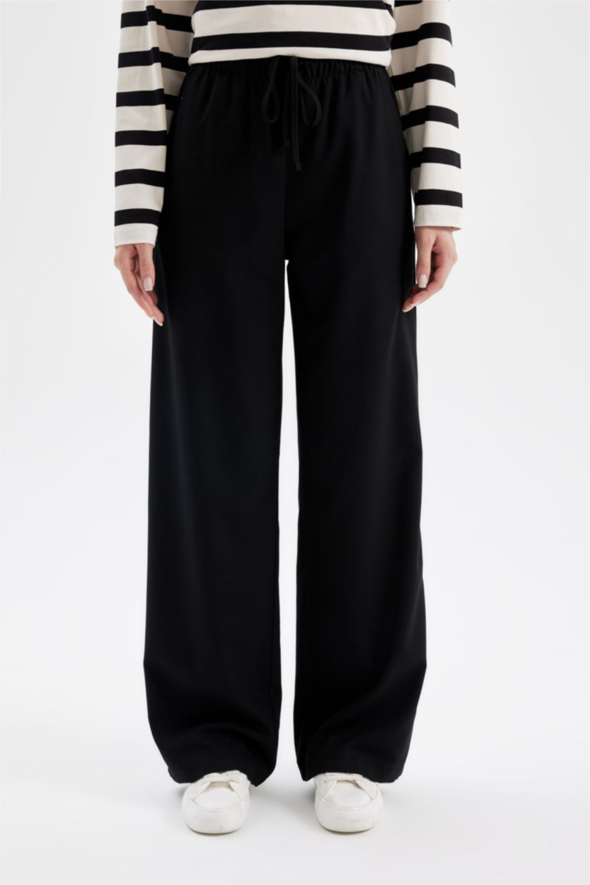 Women Black Wide Leg Trousers