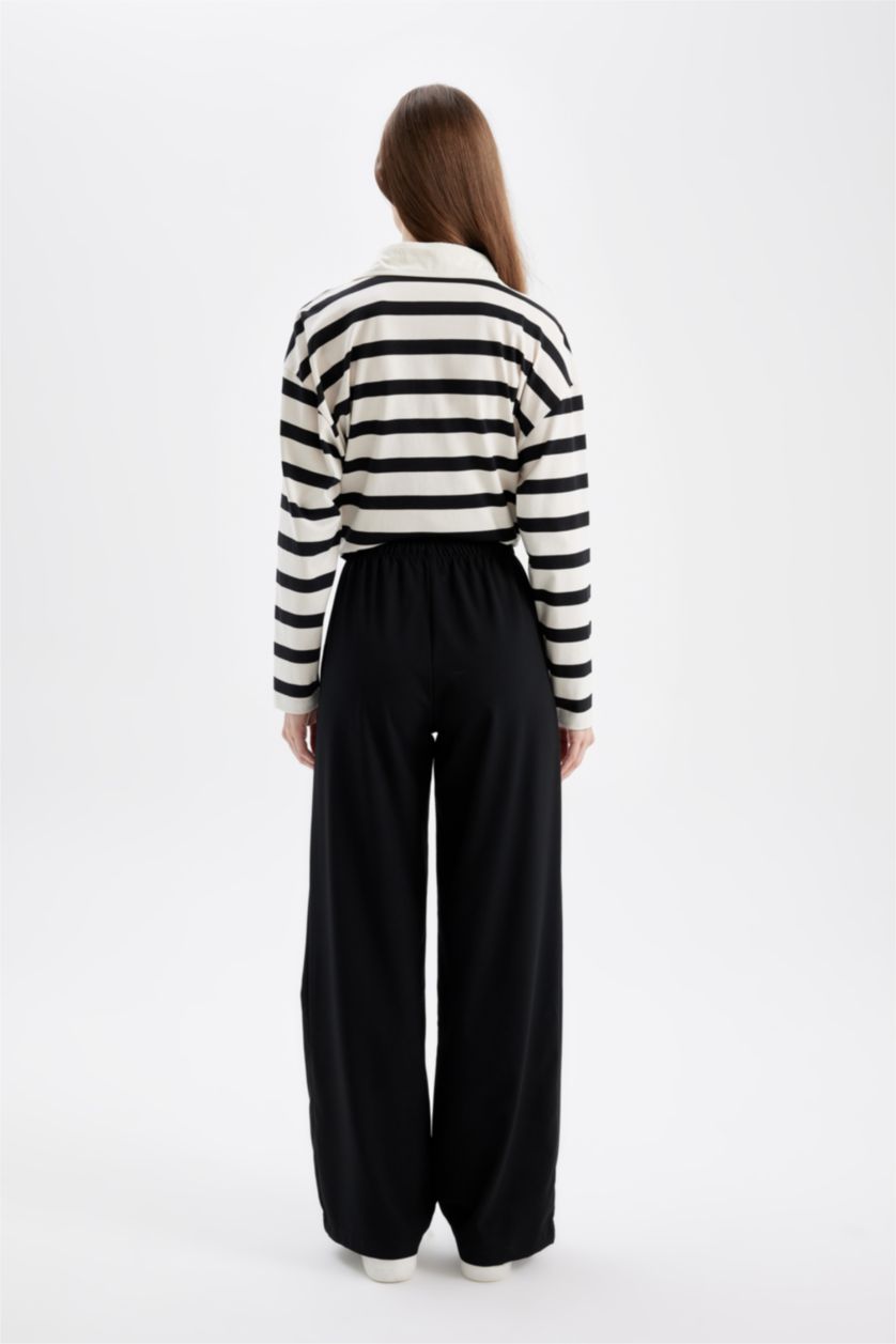 Women Black Wide Leg Trousers