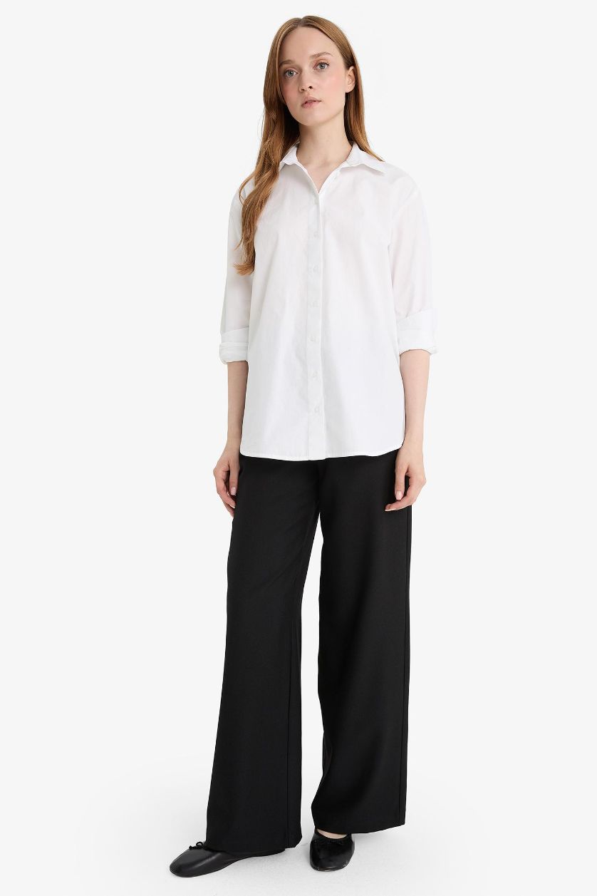 Woman Black Wide Leg Trousers