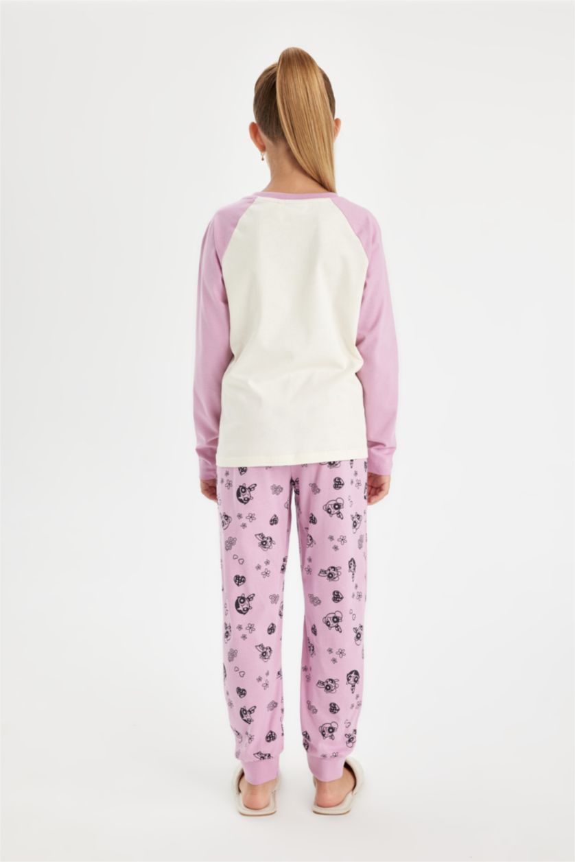 بنات بيج فاتح طقم بيجاما قصة عادية من باور باف جيرلز - قطعتين