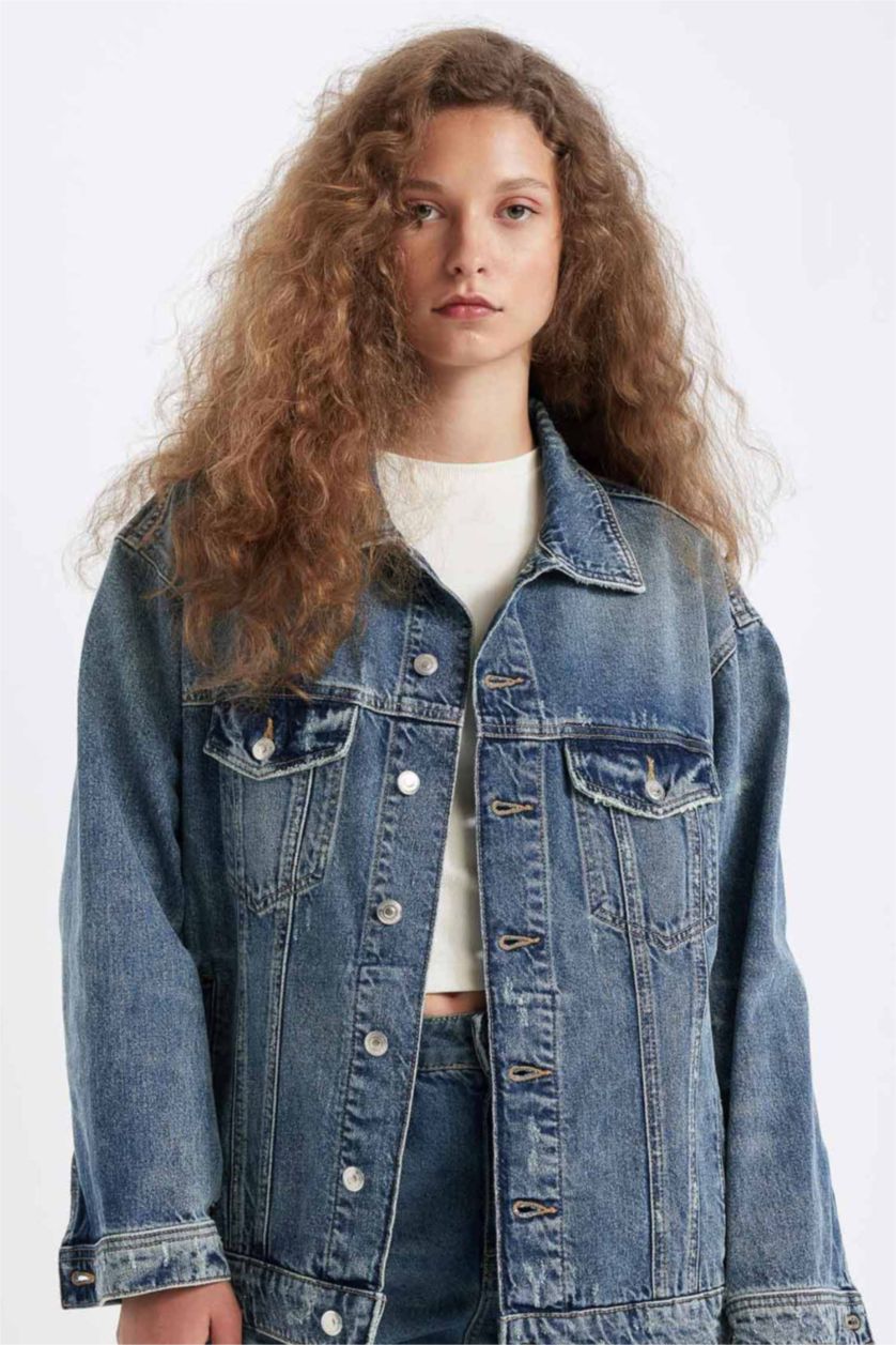 FEMME Bleu Jacket en Jean Oversize
