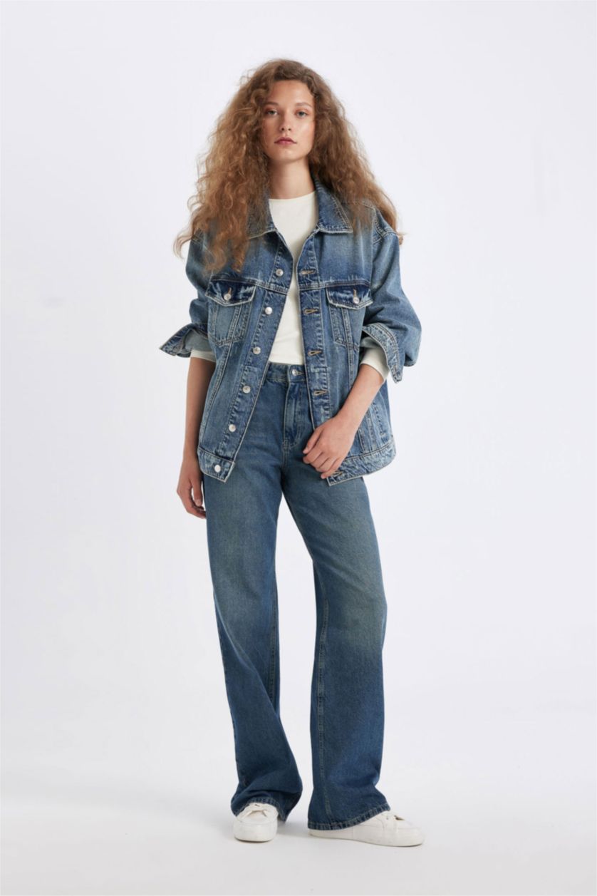 FEMME Bleu Jacket en Jean Oversize