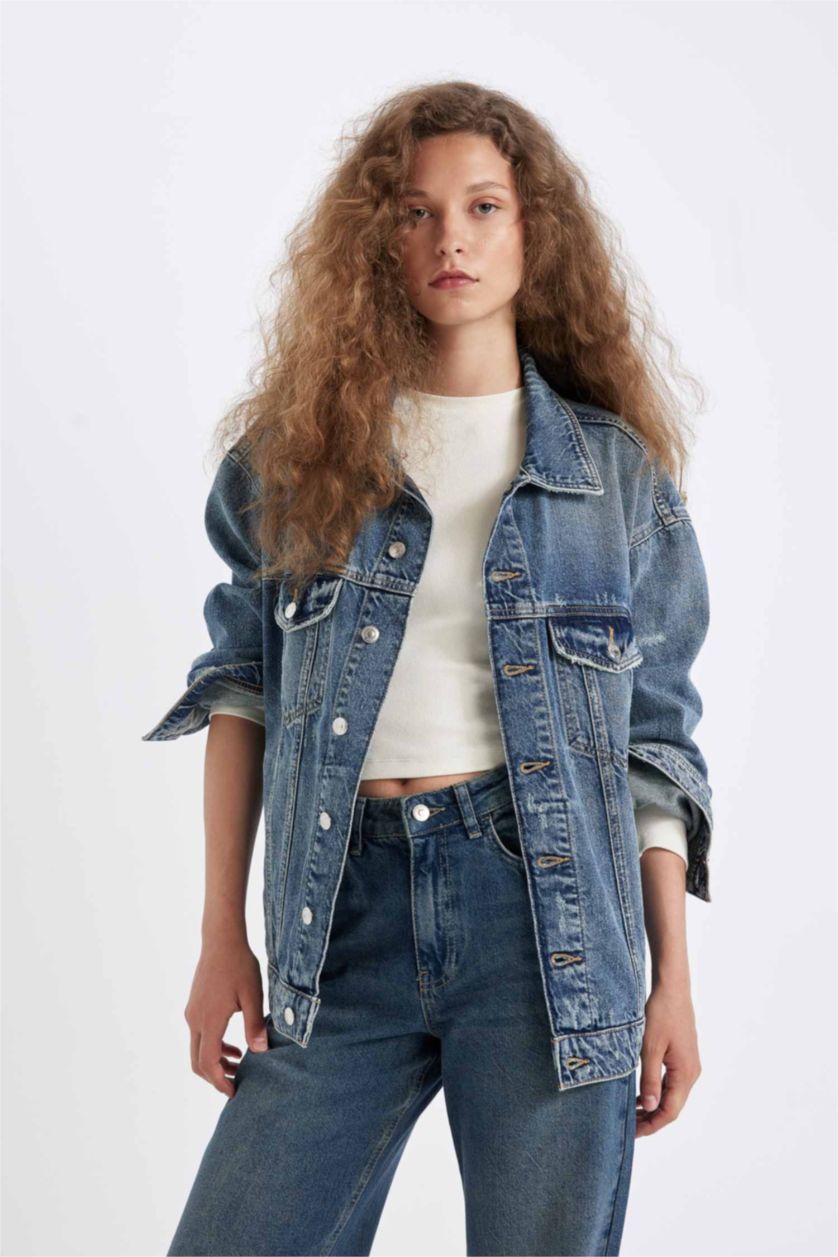 FEMME Bleu Jacket en Jean Oversize