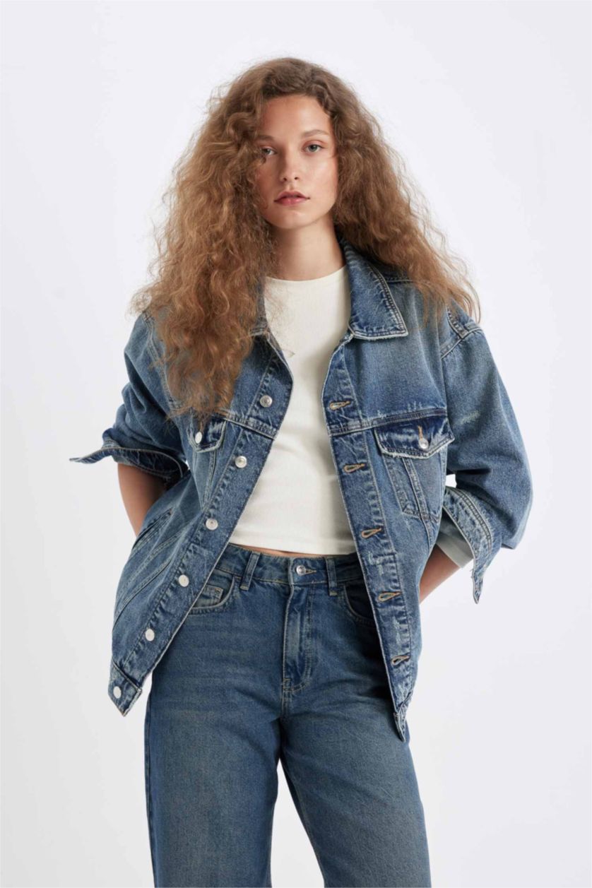 FEMME Bleu Jacket en Jean Oversize