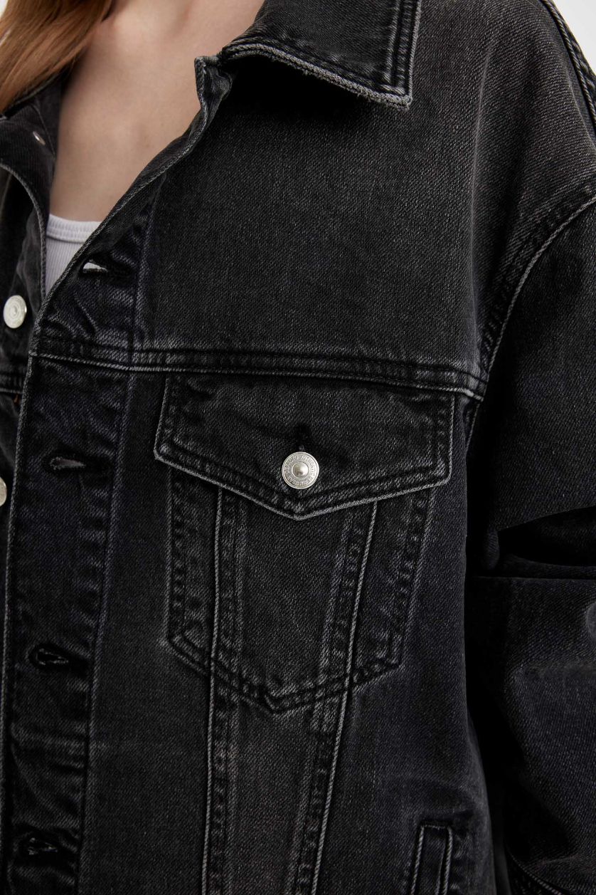 WOMAN Black Oversize Fit Denim Jacket