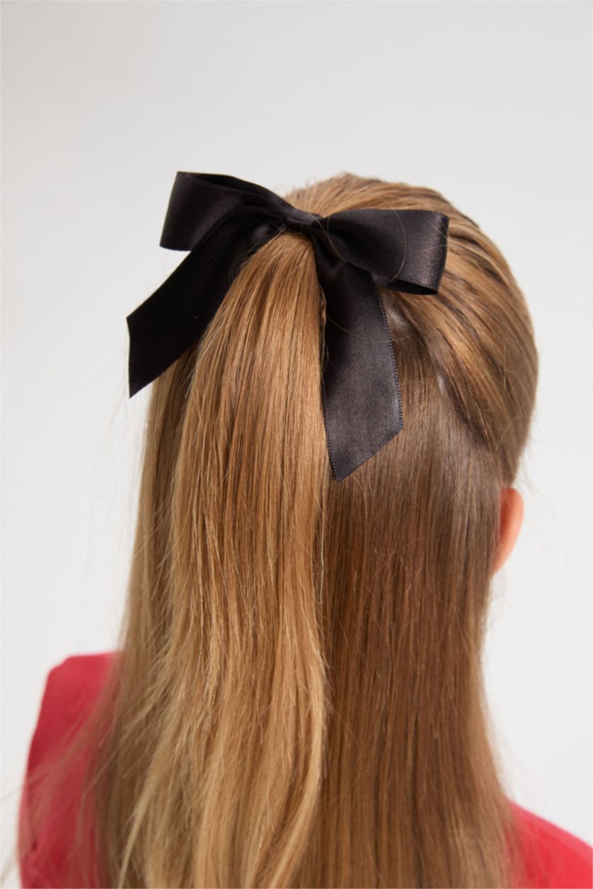 Kız Çocuk - Genç Kız Kırmızı 2'li Takım Bisiklet Yaka Atatürk Nakışlı Kırmızı Ribana Uzun Kollu Tişört Fiyonk Toka Kız Çocuk