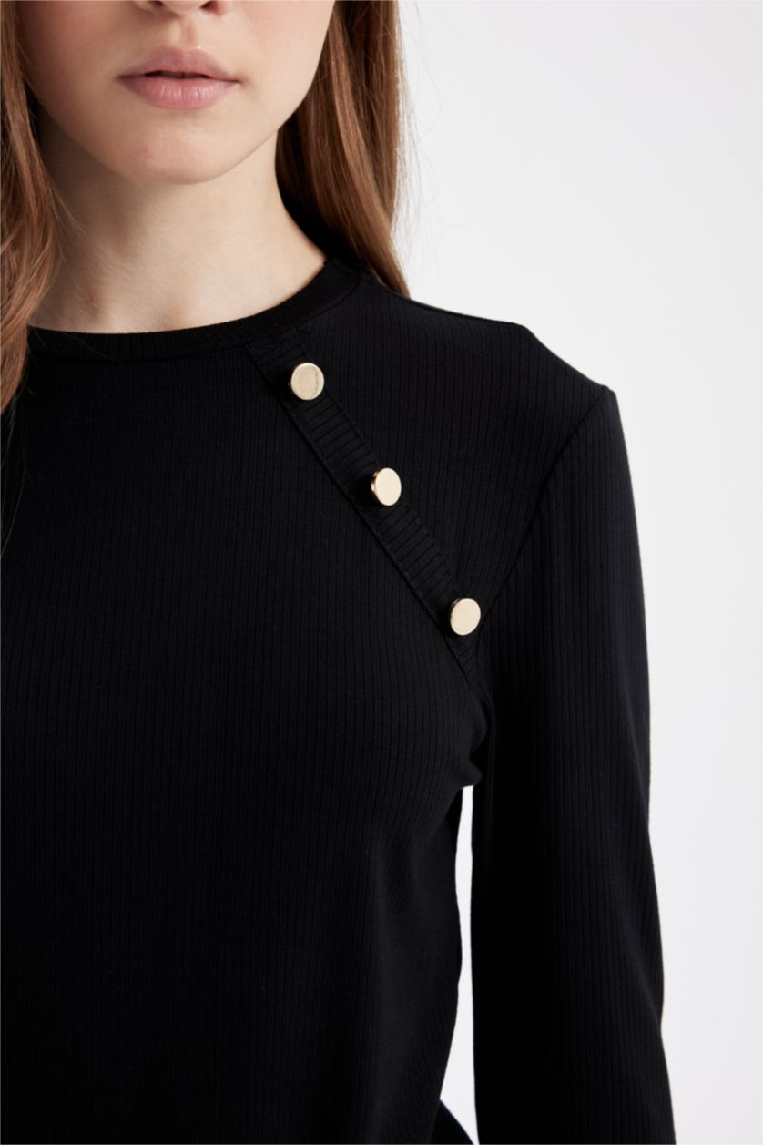 WOMAN Black Long Sleeve T-Shirt Tunic