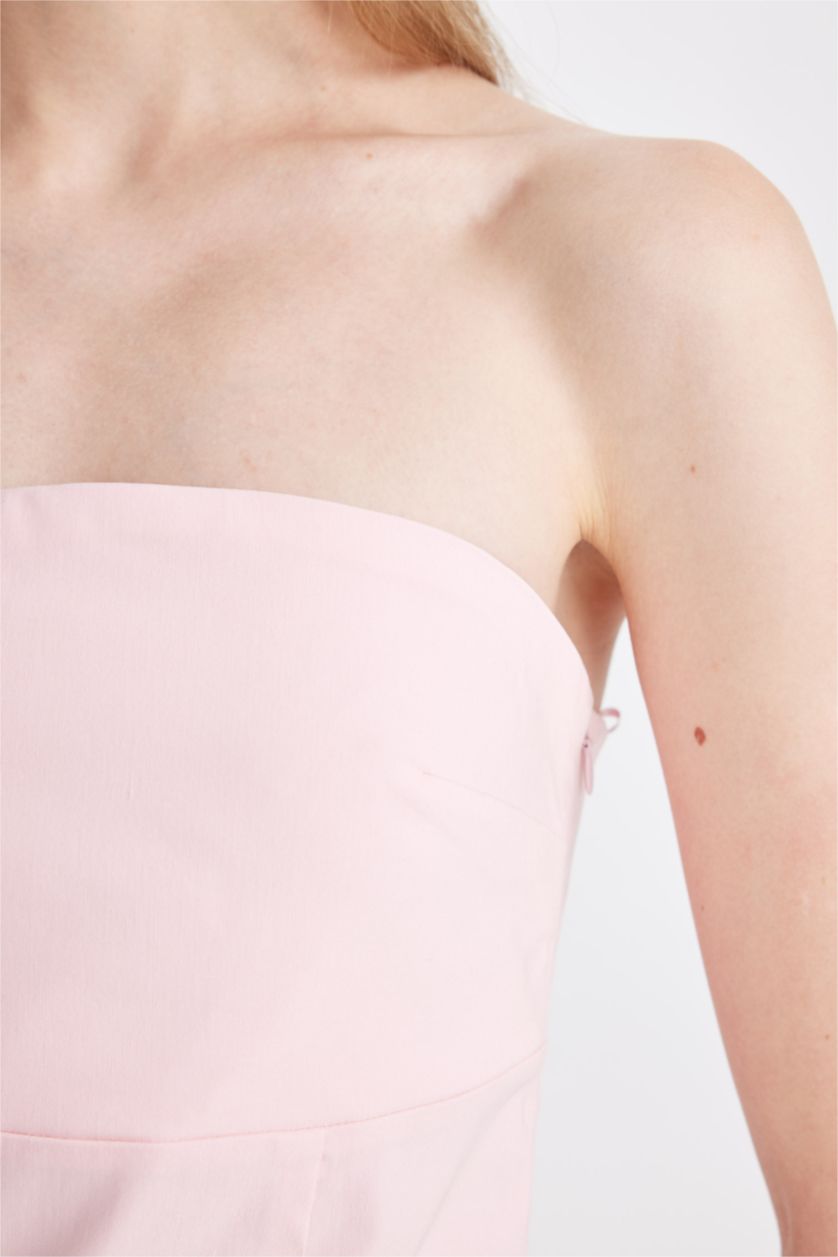 WOMAN Light Pink Strapless Mini Dress