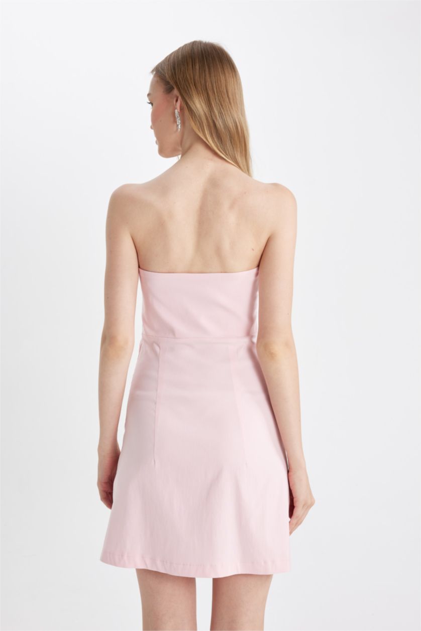 WOMAN Light Pink Strapless Mini Dress